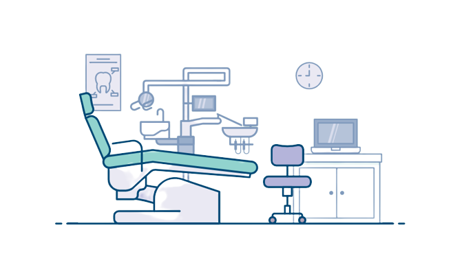 imagen vectorial consultorio odontólogos